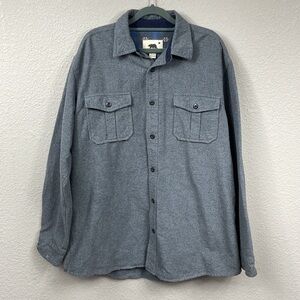 Dakota Grizzly Gray Flannel Shacket Button Front Cotton Gorpcore Camping Sz XL